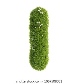 Grass Font 3d Rendering Letter I