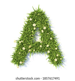 Grass Font Letter A 3D