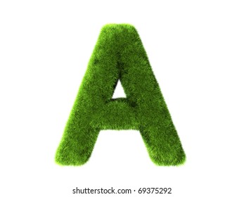 Volumetric Green Moss Uppercase Letter Isolated Stock Illustration ...
