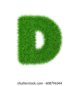 Grass Letter D Isolated On White Stock Illustration 608796344 ...