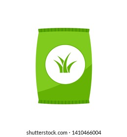 Grass Seed Bag. Lawn Care Clipart Isolated On White Background