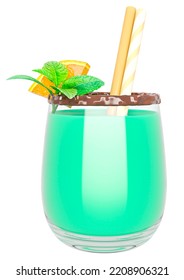 Grasshopper Is A Fancy Cocktail Drink, 3d Illustration