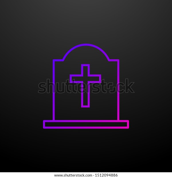 Grave with a cross outline nolan icon. Elements\
of religion set. Simple icon for websites, web design, mobile app,\
info graphics