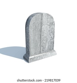 Gravestone With Shadow Isolated On White Background