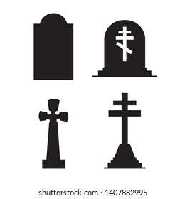 Cartoon Stone Grave Crosses Gravestones Vector Stock Vector (Royalty ...