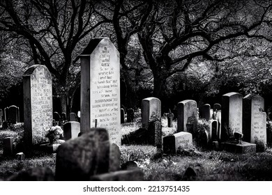 Graveyard Gravestones Tombstones Medieval Victorian Gothic Stock ...