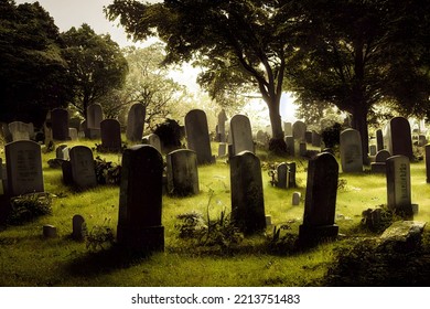 Graveyard Gravestones Tombstones Medieval Victorian Gothic Stock ...