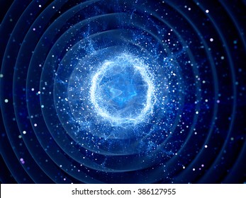 Gravitaional Wave Burst By Strong Force Field, Computer Generated Abstract Background