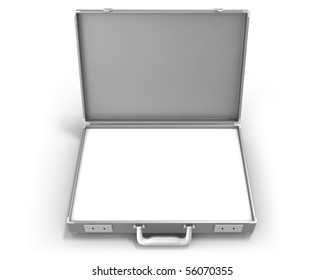 Gray briefcase with blank field
