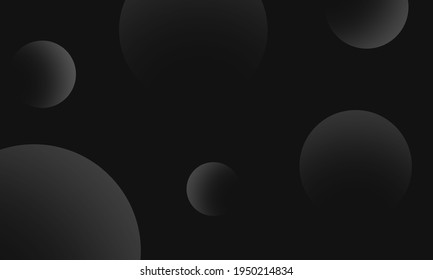 Gray circles gradient on black abstract background. Modern graphic design element.
