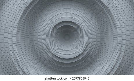 Gray Circles With Ripple Effect. 3D Render

