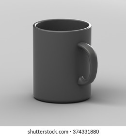 gray cup on the gray background