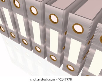 Gray document folders on white background.