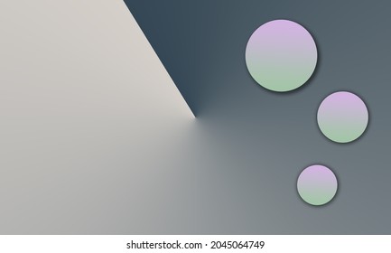 Gray Gradient Background With Three Circles Inside