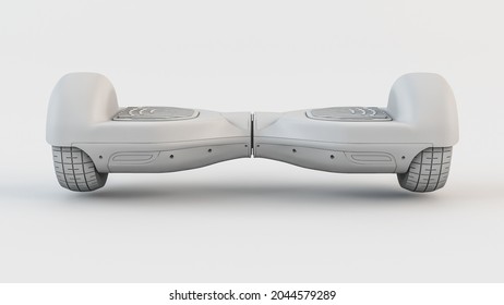Gray hoverboard on a white background. 3d rendering illustration.