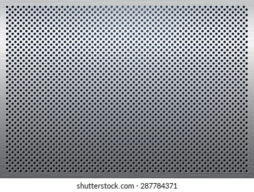 Gray Metal Background, Perforated Metal Texture 