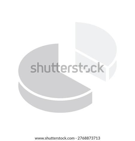 Gray pie chart against white background