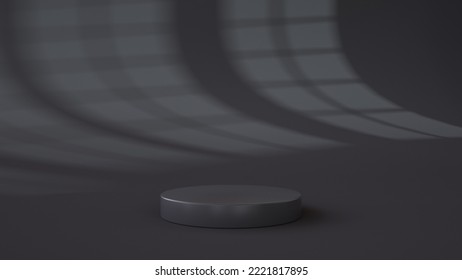 Gray Podium With Product Presentation, Demo Background - 3D Rendering