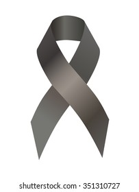 Gray Ribbons Stand For Asthma, Juvenile Diabetes And Brain Tumors Awareness