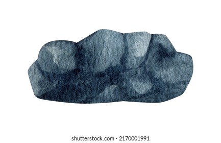 Gray rock stone watercolor clipart