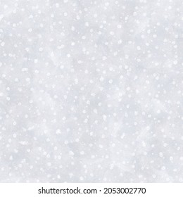 Gray Seamless Pattern. Vintage Texture From Brush Strokes. Cute Background. Snowfall. 