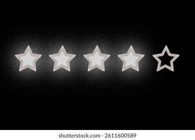 Gray, silver five star shape on the background of the blackboard. The best excellent business services rating customer experience concept. Concept image of setting a five star goal.