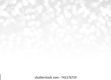 gray Silver light bokeh Christmas abstract background.