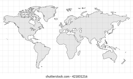 Gray Similar World Map Blank Infographic Stock Illustration 421831216 ...