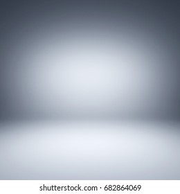 Gray Spotlight Background. Empty Gray Studio.
3D Illustration.