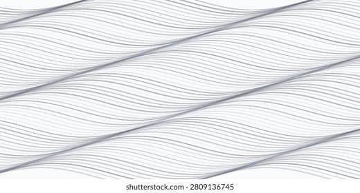 Gray wave lines, rhythmic flowing pattern, professional background texture, elegant corporate design, motion lines wallpaper