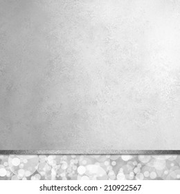 gray white background layout, bubbles or bokeh design on bottom footer panel with solid gray center and vintage paper texture 