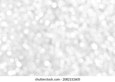 Gray And White Bokeh Background. Christmas, New Year And All Celebration  Bokeh Background. 