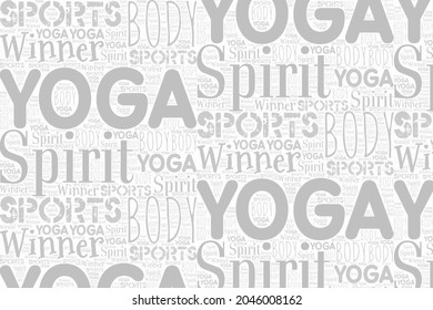 gray word art yoga background