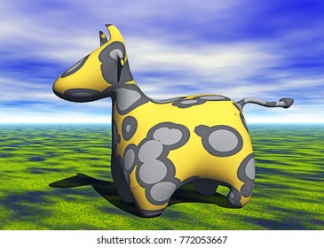 grazing animal 3D rendering