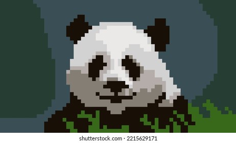 Great 8 Bit Pixel Art Of Lovely Panda