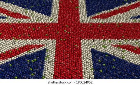 Great Britain Flag made up of tennis balls. - Powered by Shutterstock