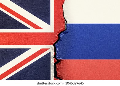 Great Britain And Russia, Political Conflict Concept. 3D Rendering