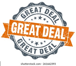 Great Deal Orange Vintage Seal Isolated On White