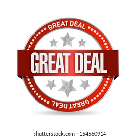 Great Deal Seal Illustration Design Over White