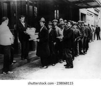 The Great Depression Men Line Up For Free Bread And Soup 1932