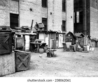 Great Depression Shantytown At West Houston Street New York City