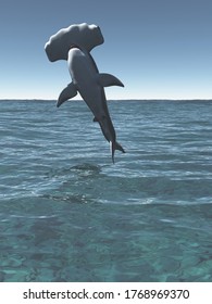 Great Hammerhead, Sphyrna Mokarran 3d Rendering