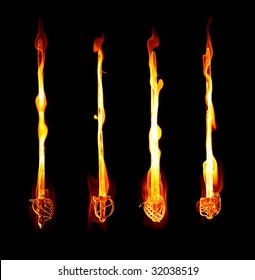 great image of four fiery or flaming swords