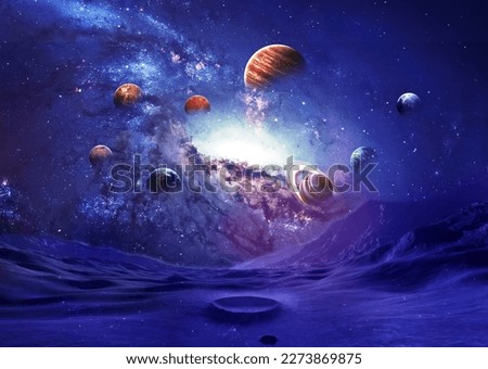 Great view of outer space High resolution images presents creating planets of the solar system 3D illustration