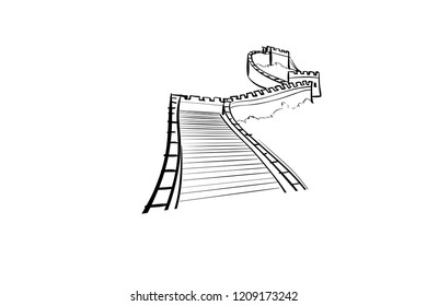 Walking On Great Wall China Stock Illustrations Images Vectors Shutterstock