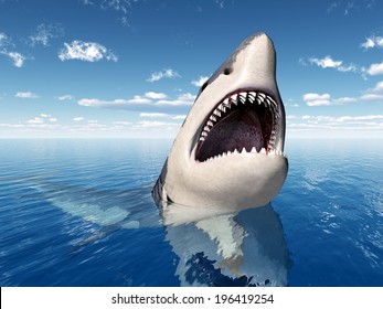 Great White Shark Computer Generated 3d Stock Illustration 240618235 ...