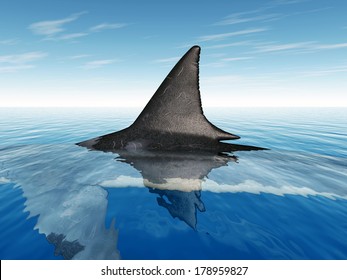 Great White Shark Fin Computer Generated 3D Illustration