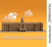 Greater Chennai Corporation Office - Ripon Building monuments in 3d render Chennai