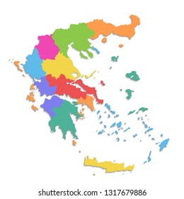 Colorful Greece Political Map Clearly Labeled: Vector De Stock (libre ...