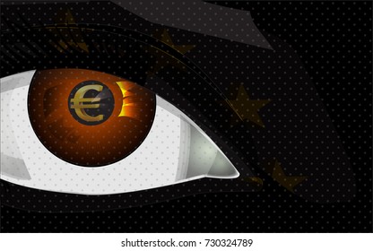 Greedy Eye With Euro Sign, Background